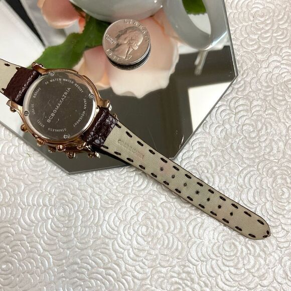 BCBGMaxAzaria Crystal Accented Rose Gold-tone Stainless Steel Chronograph Watch - Picture 14 of 16